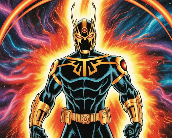 Superhero in Cosmic Background with Energy Radiance