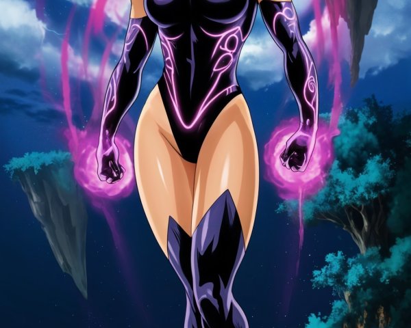 Futuristic Female Character with Energy Powers