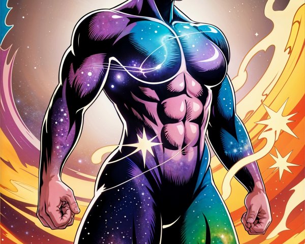 Cosmic Female Superhero with Muscular Physique