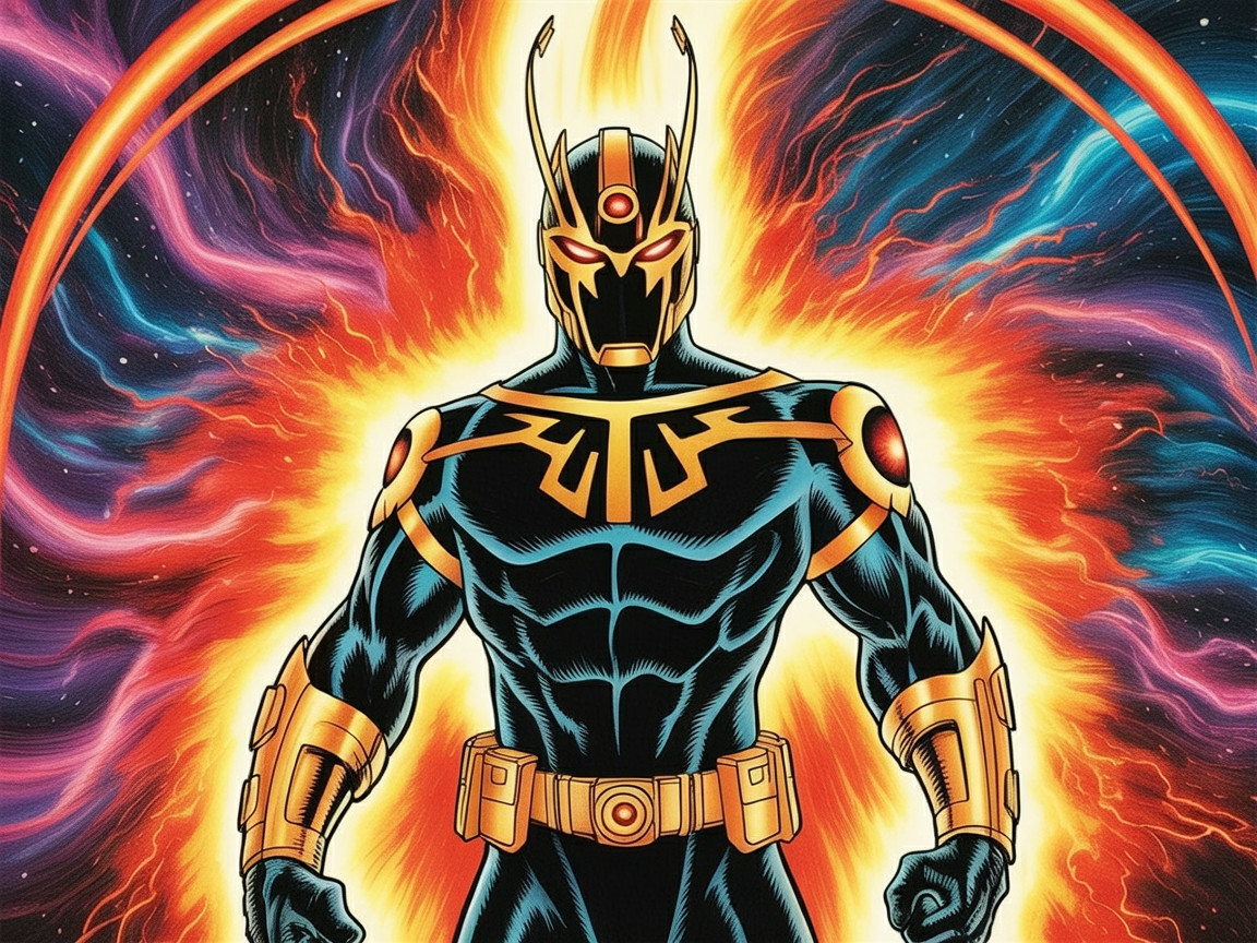 Superhero in Cosmic Background with Energy Radiance