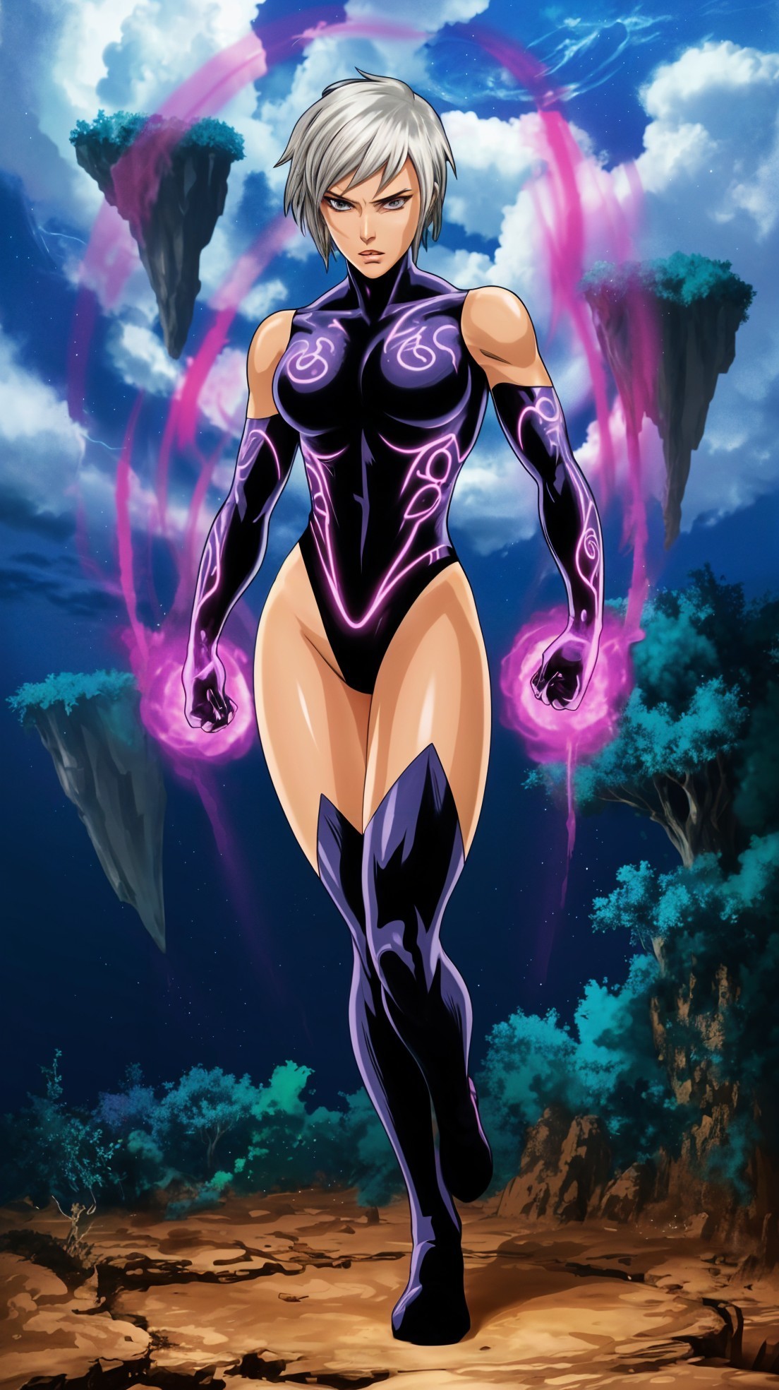 Futuristic Female Character with Energy Powers