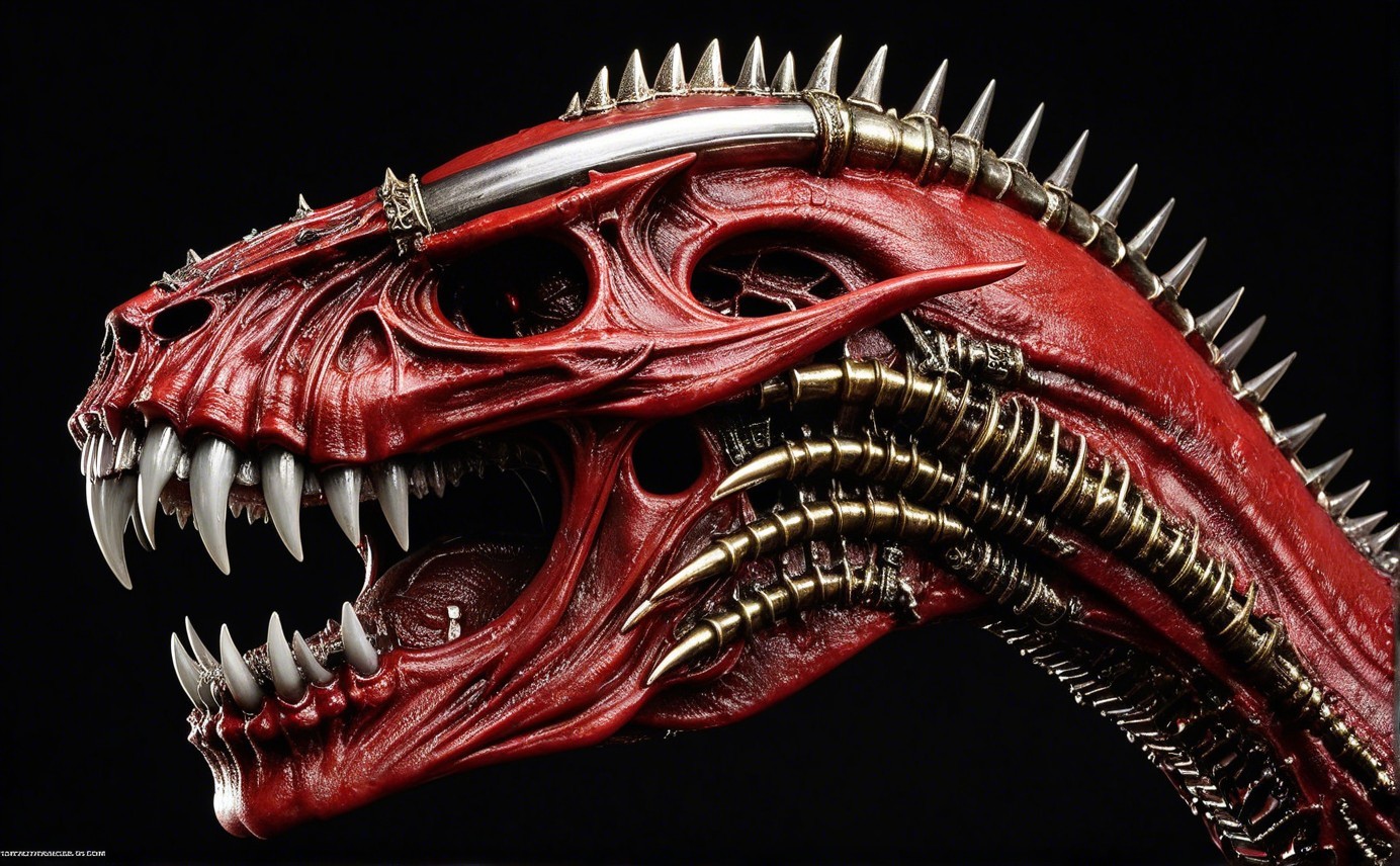 Close-Up of a Cybernetic Tyrannosaurus Rex Skull
