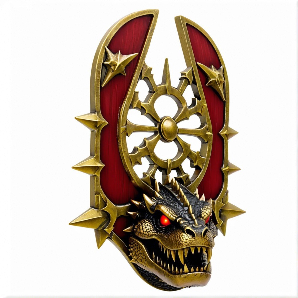 Dragon Shield Design with Ornate Emblem and Colors