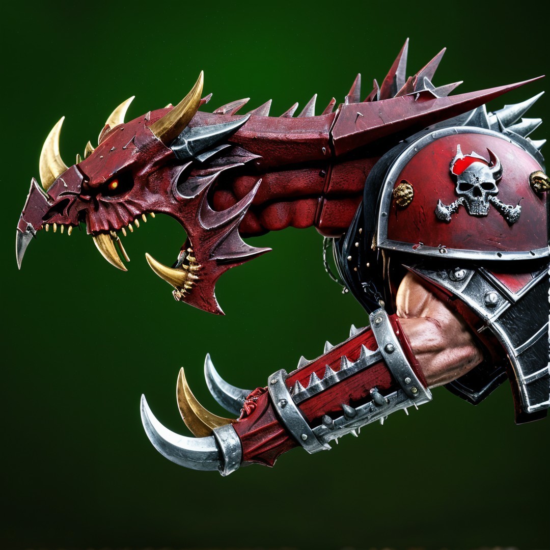 Detailed Mechanical Arm with Dragon Head Design