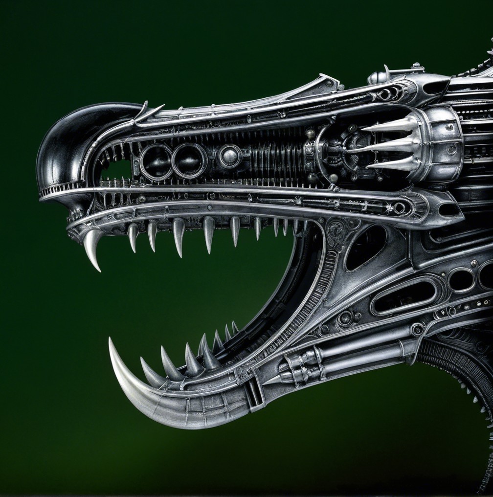Futuristic Robotic Dragon with Metallic Design