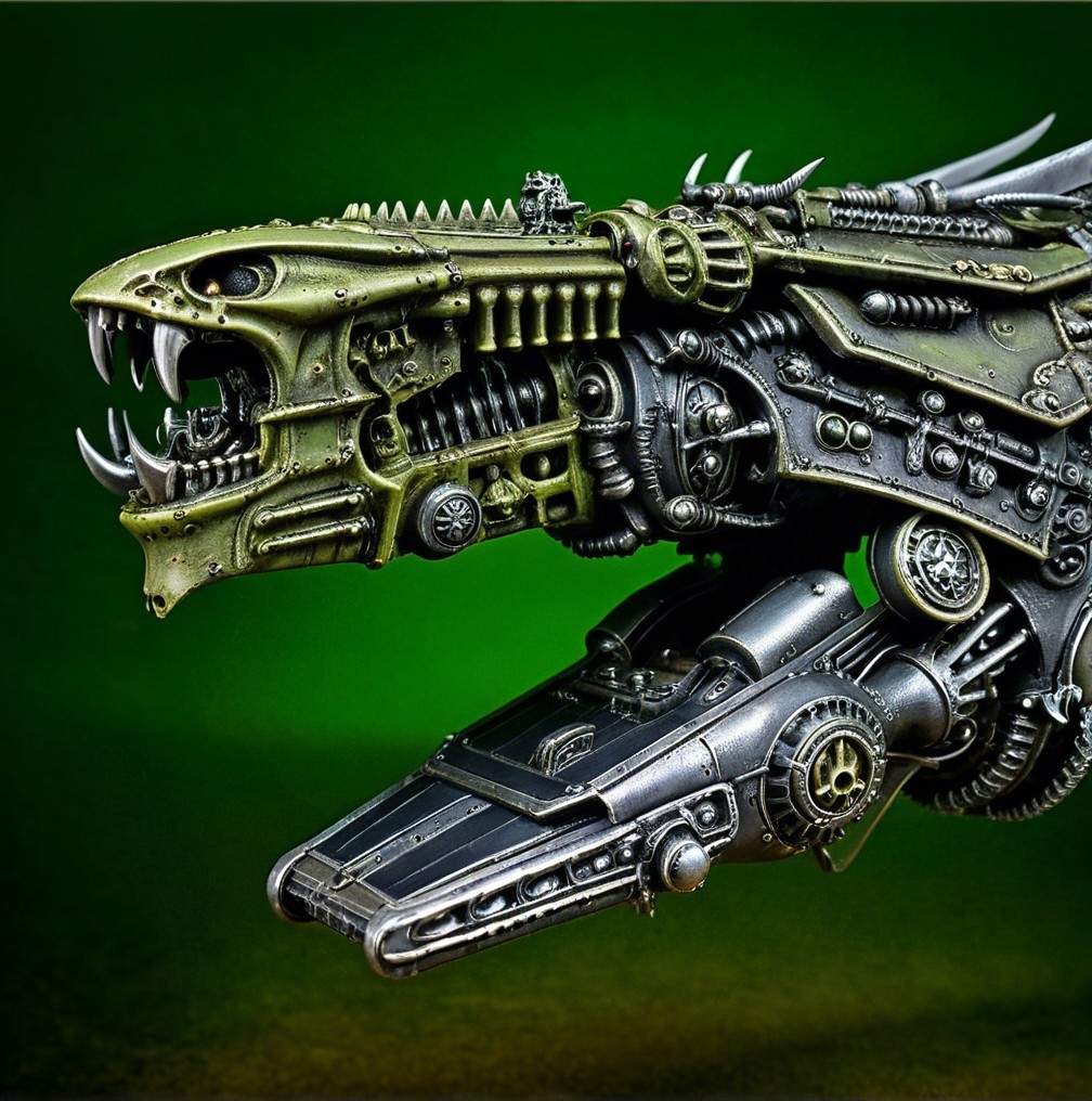 Mechanical Dragon Creature with Organic Elements