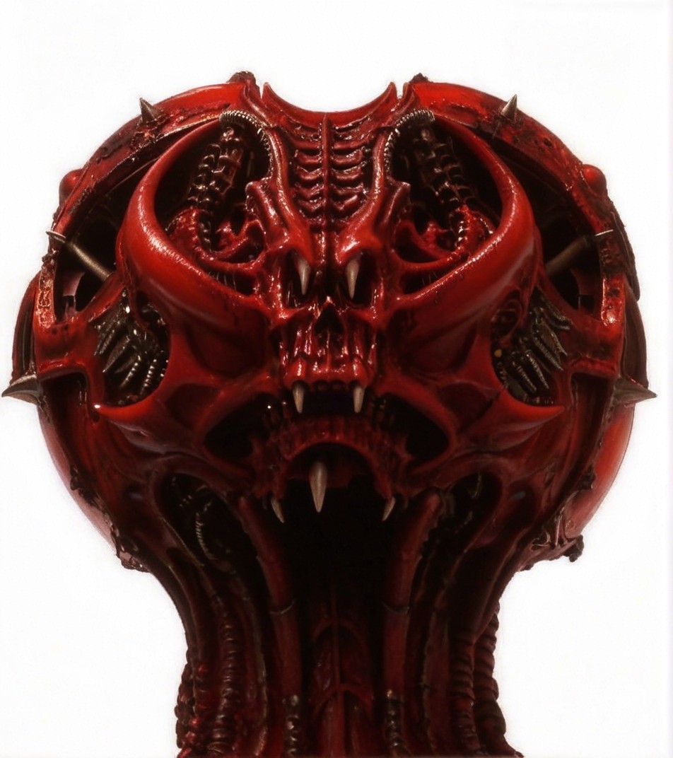 Grotesque Demonic Creature Head with Intricate Details