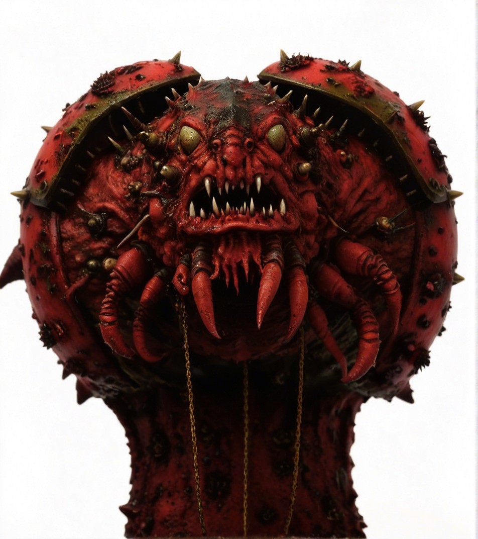 Grotesque creature with bulbous head and spikes
