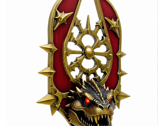 Dragon Shield Design with Ornate Emblem and Colors