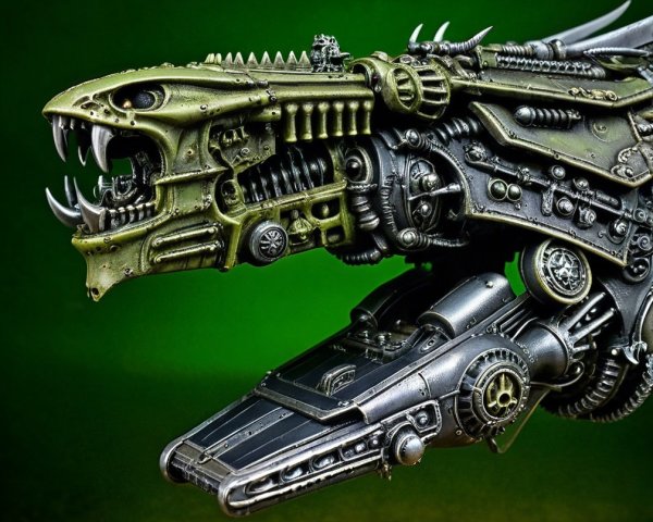 Mechanical Dragon Creature with Organic Elements