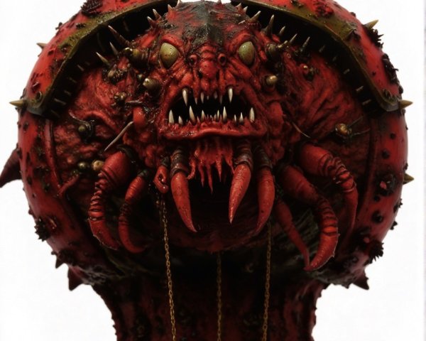 Grotesque creature with bulbous head and spikes