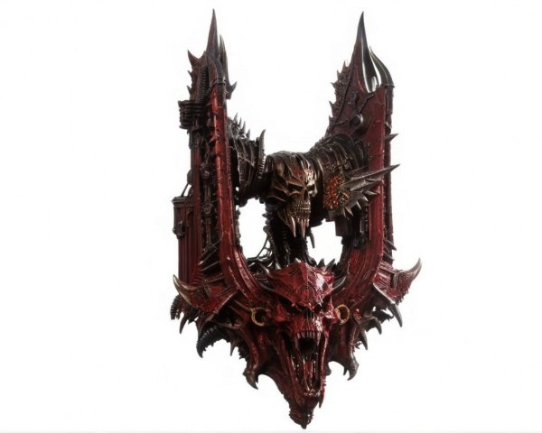 Dark Fantasy Statue with Dragon Skull Design