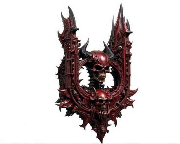 Ornate Skull Emblem with Gothic Designs and Colors