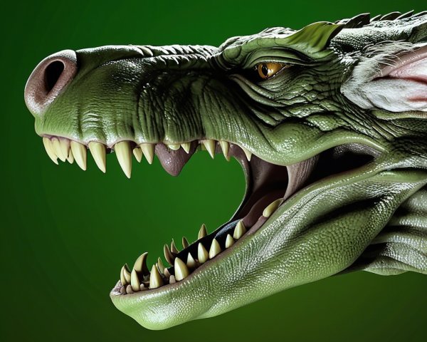 Realistic Dragon-Like Creature with Scaly Features