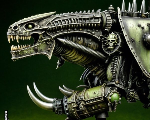 Detailed Mechanical Creature with Industrial Fantasy Design