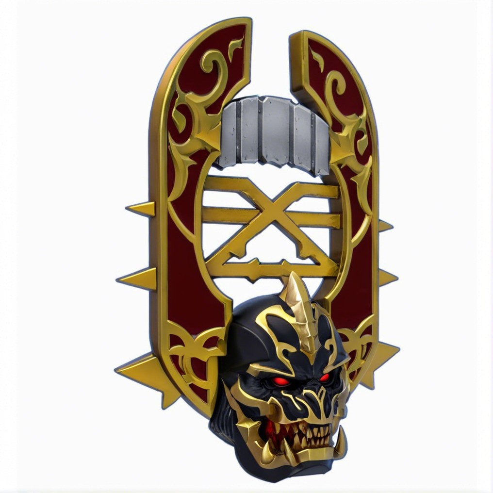 Decorative Shield with Skull and Ornate Designs