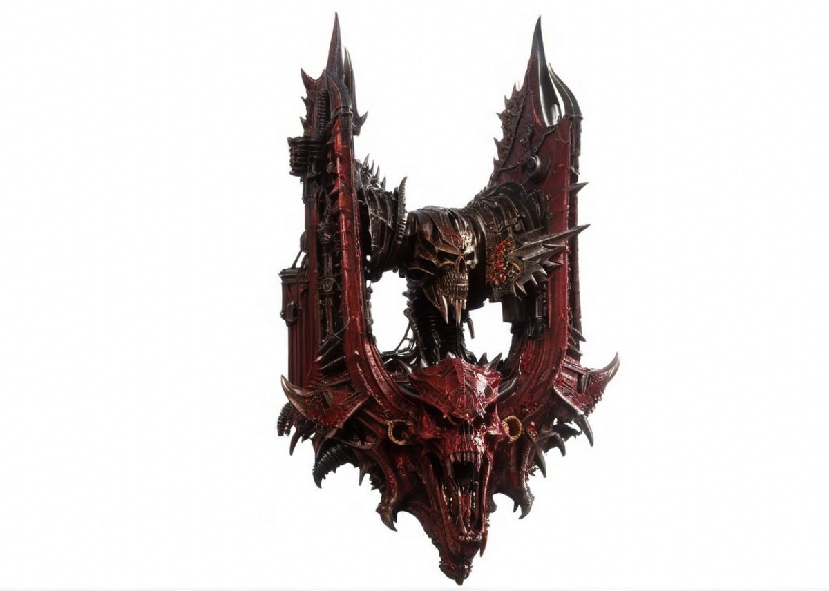 Dark Fantasy Statue with Dragon Skull Design