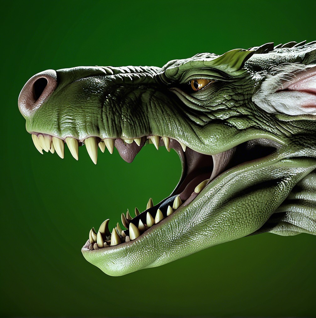 Realistic Dragon-Like Creature with Scaly Features