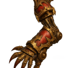Grotesque Green-Skinned Arm with Monstrous Features