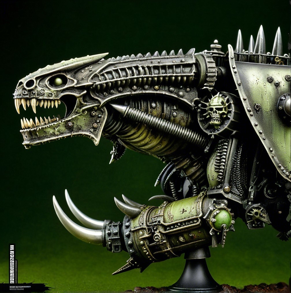 Detailed Mechanical Creature with Industrial Fantasy Design