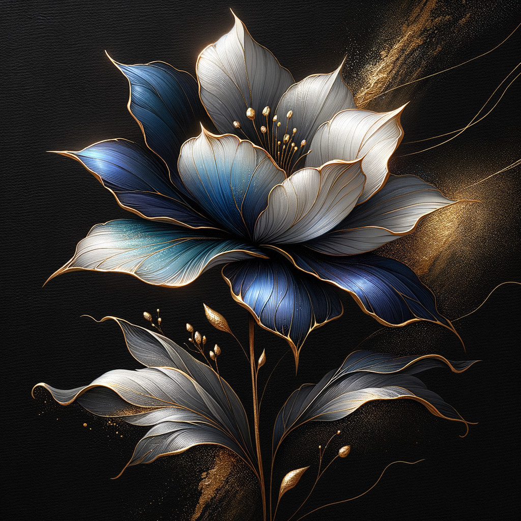 Intricate Flower Illustration with Rich Colors and Details