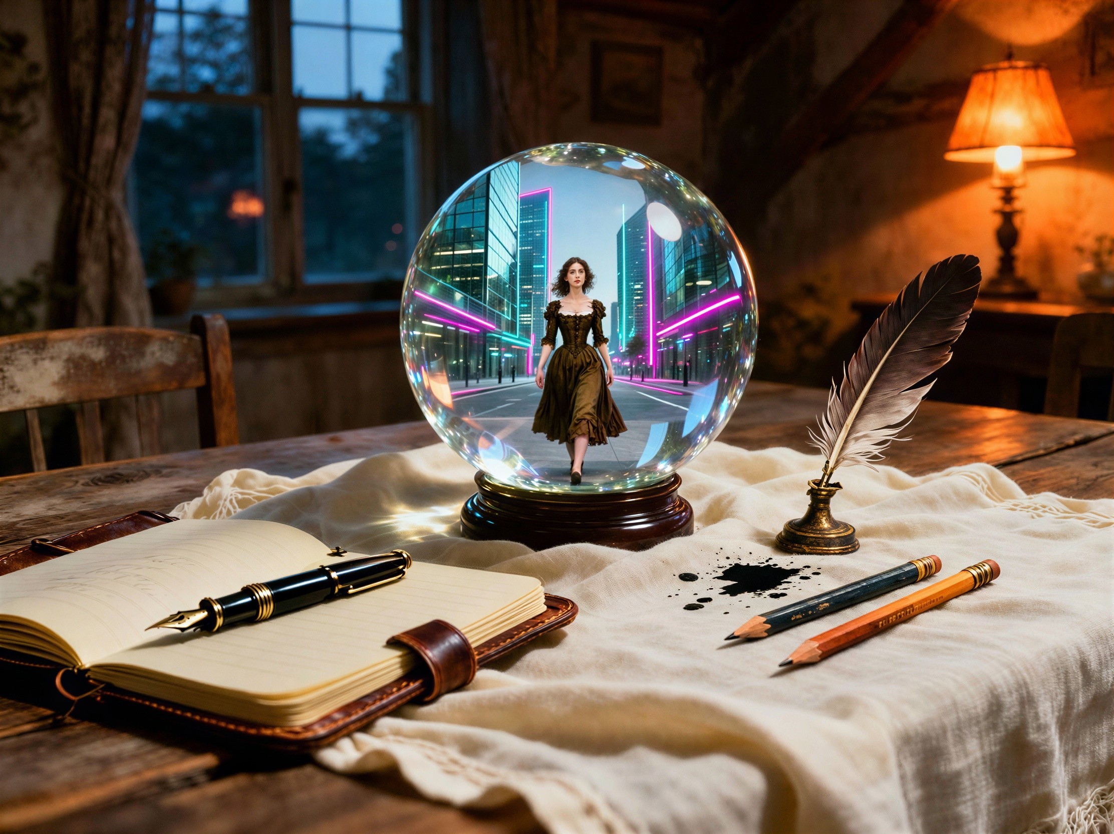 Fantasy Digital Painting of a Globe on a Desk