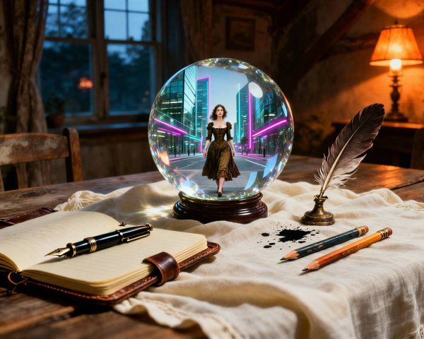 Fantasy Digital Painting of a Globe on a Desk