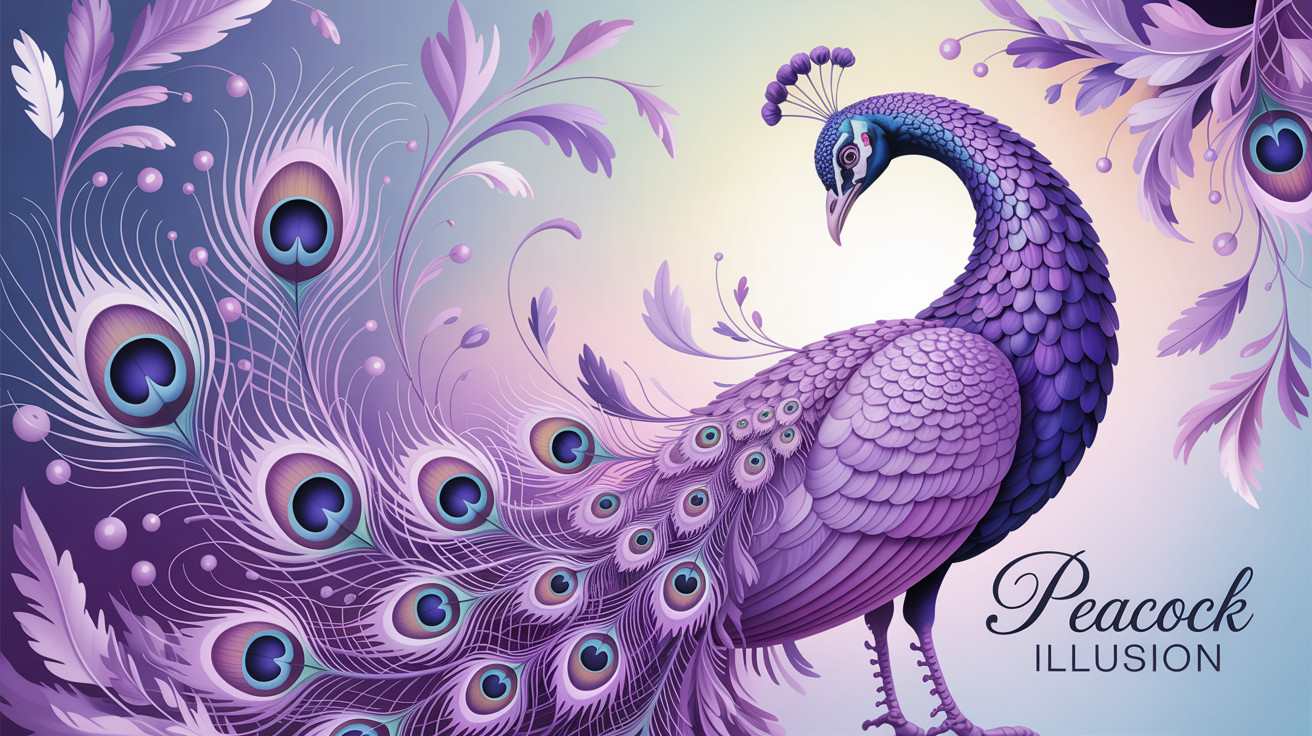 Vibrant Peacock with Intricate Plumage and Floral Motifs