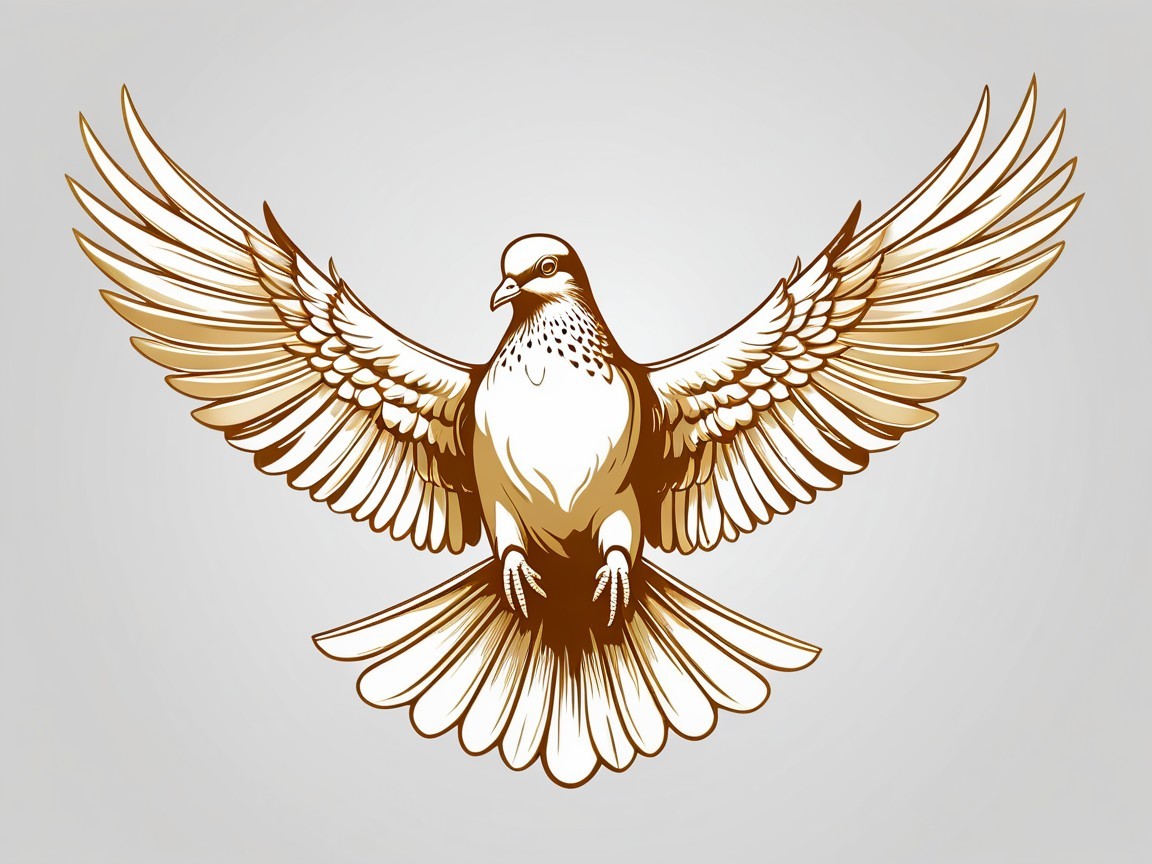 Stylized Illustration of a Bird with Detailed Feathers