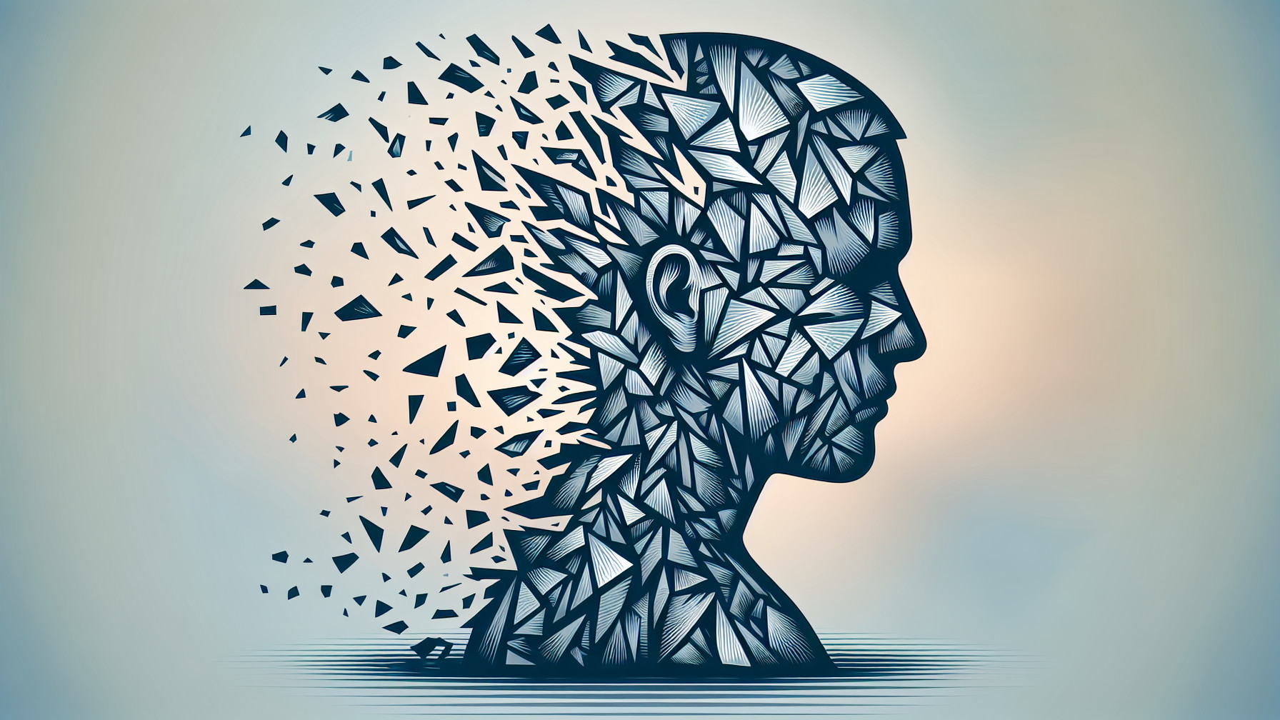 Stylized Silhouette with Geometric Patterns and Gradient