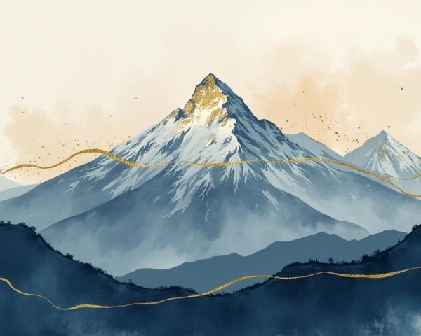 Majestic Mountain Landscape with Snow-Capped Peak