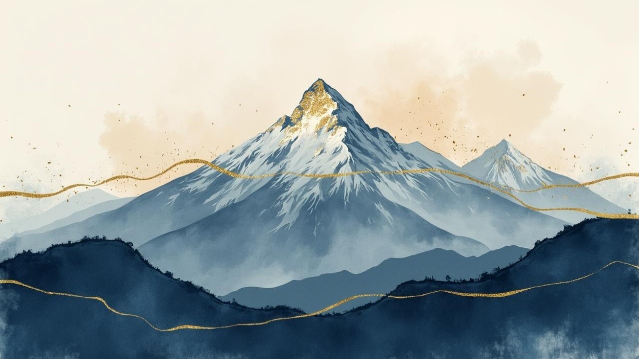 Majestic Mountain Landscape with Snow-Capped Peak