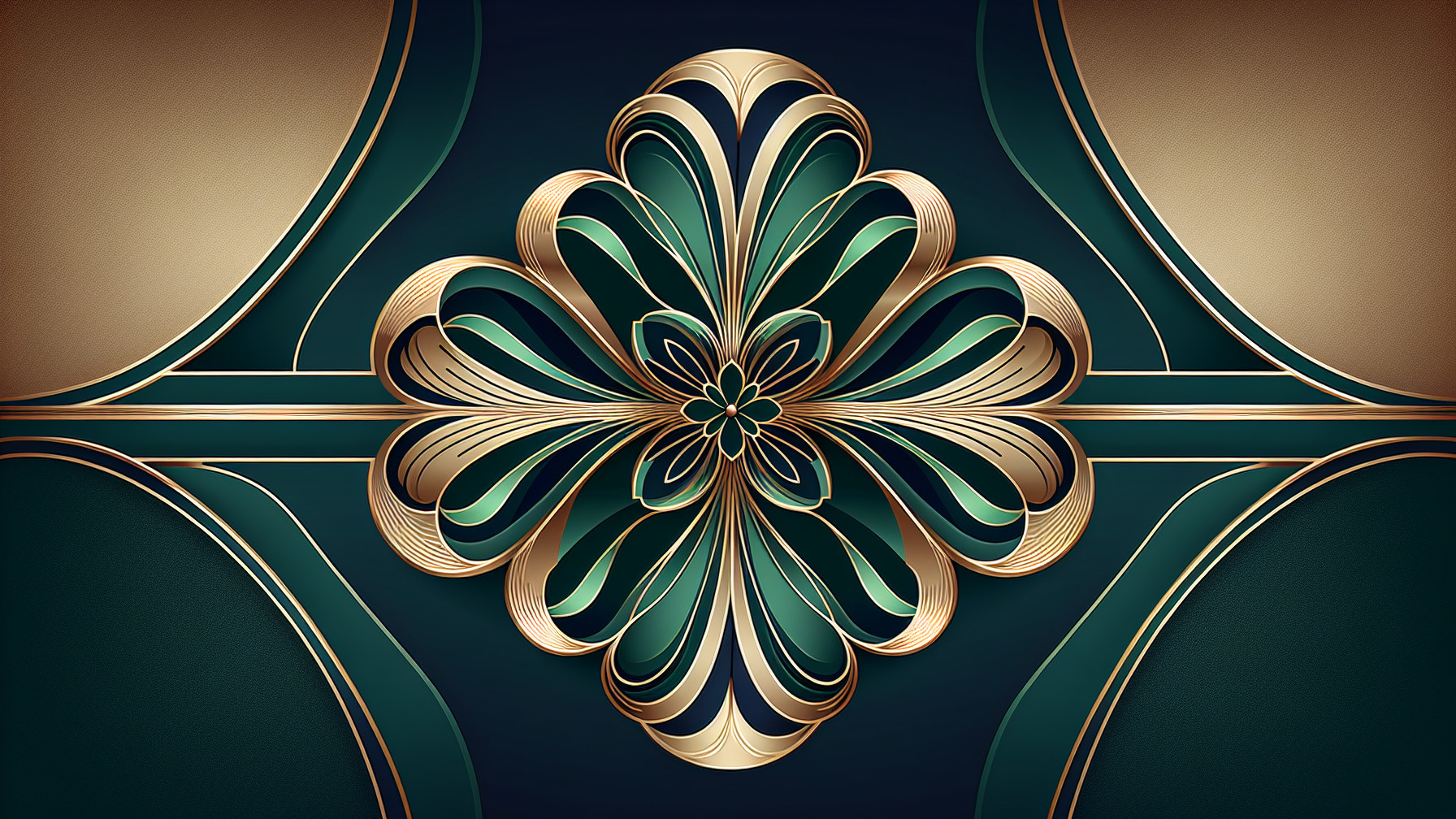 Intricate Floral Pattern in Teal and Green Tones
