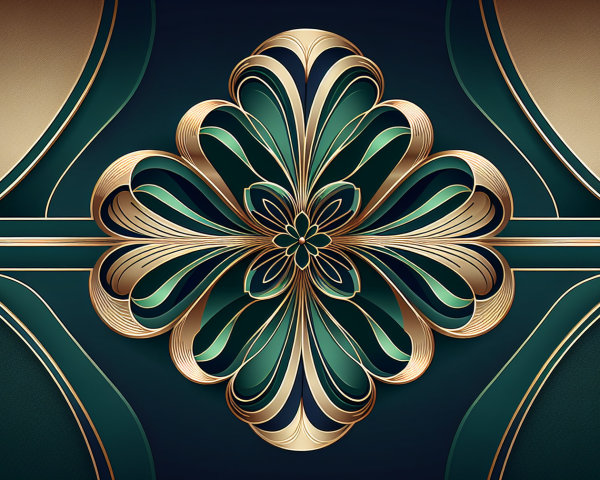 Intricate Floral Pattern in Teal and Green Tones