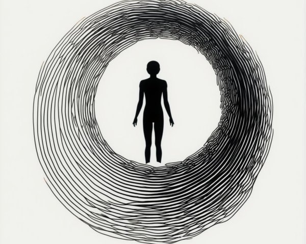Silhouette in Concentric Circular Pattern Design