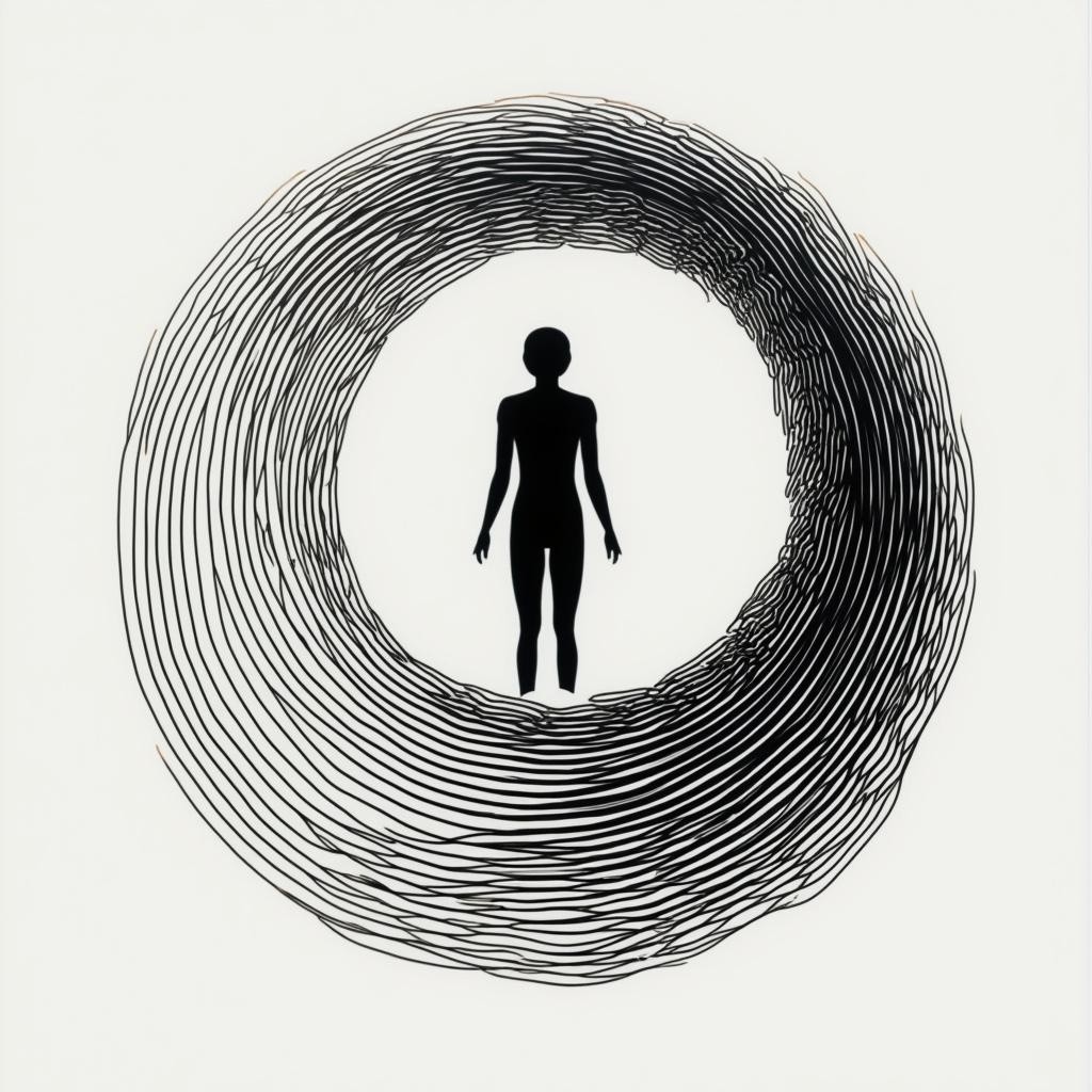 Silhouette in Concentric Circular Pattern Design