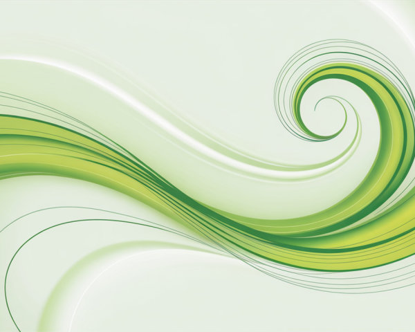 Fluid Abstract Design in Shades of Green and White