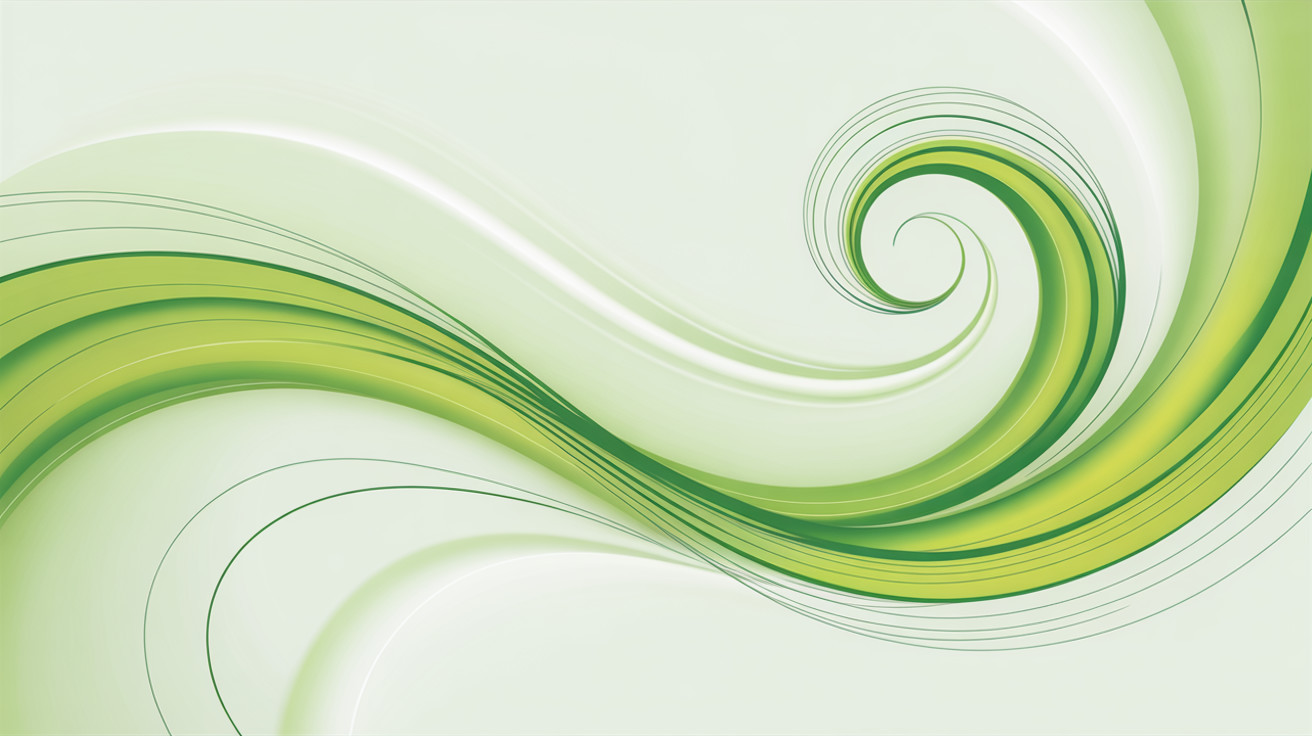 Fluid Abstract Design in Shades of Green and White