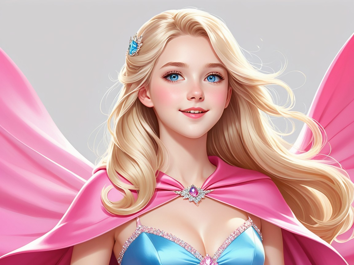 Charming Fairy with Blonde Hair and Blue Outfit