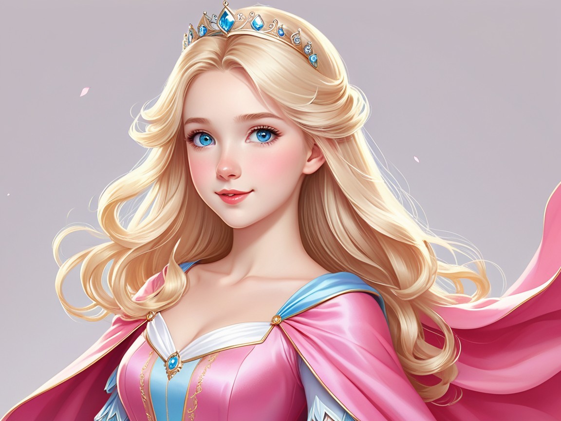 Young woman in gown with tiara and drifting petals