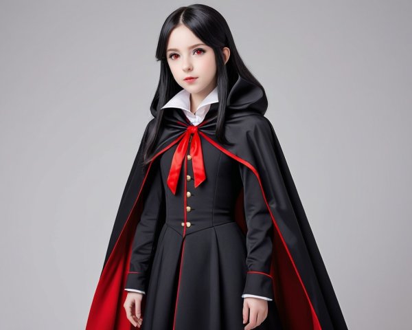 Gothic-Inspired Outfit with Dramatic Features