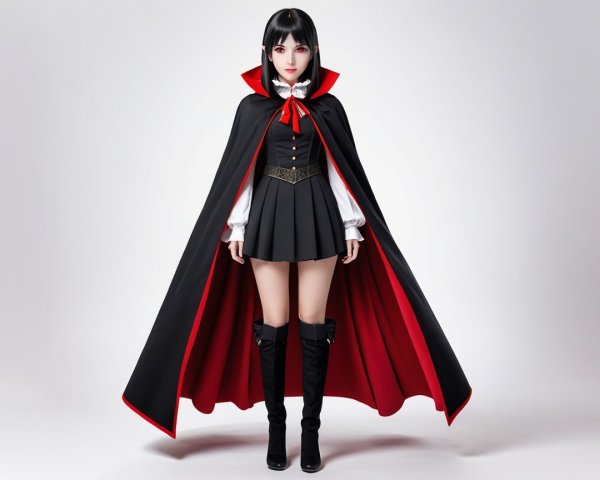 Gothic-Inspired Elegant Outfit with Dramatic Makeup