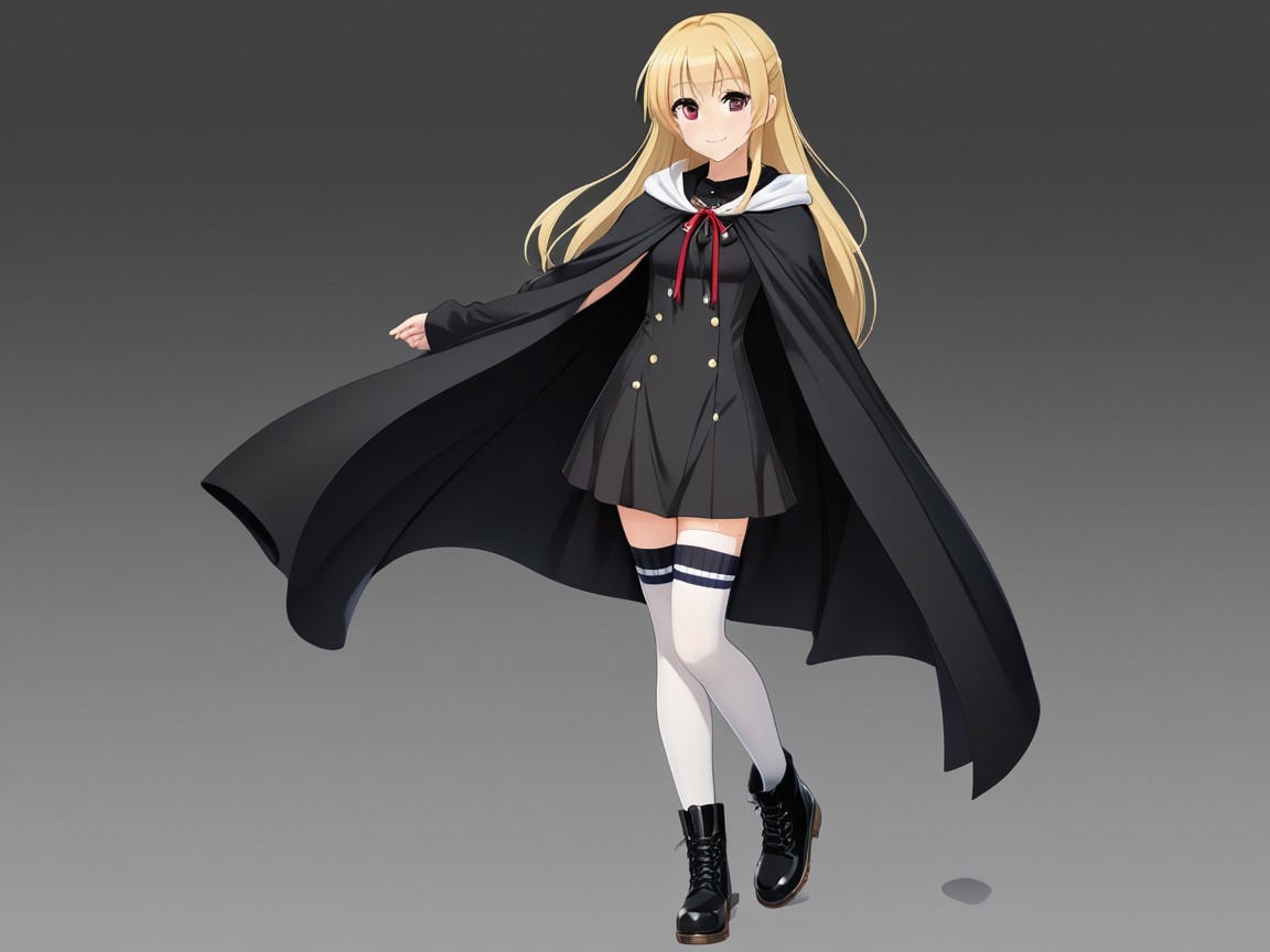 Stylish Anime Character in Elegant Dark Outfit
