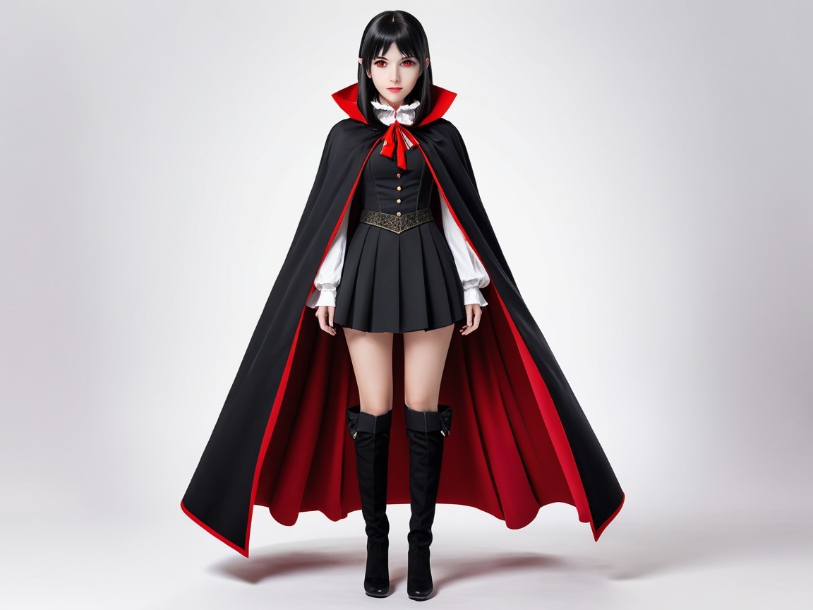 Gothic-Inspired Elegant Outfit with Dramatic Makeup