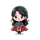Cartoon Character of a Confident Superhero Girl