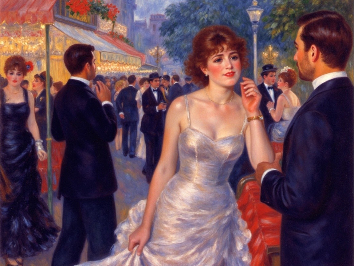 Early 20th Century Outdoor Soirée with Elegant Attire