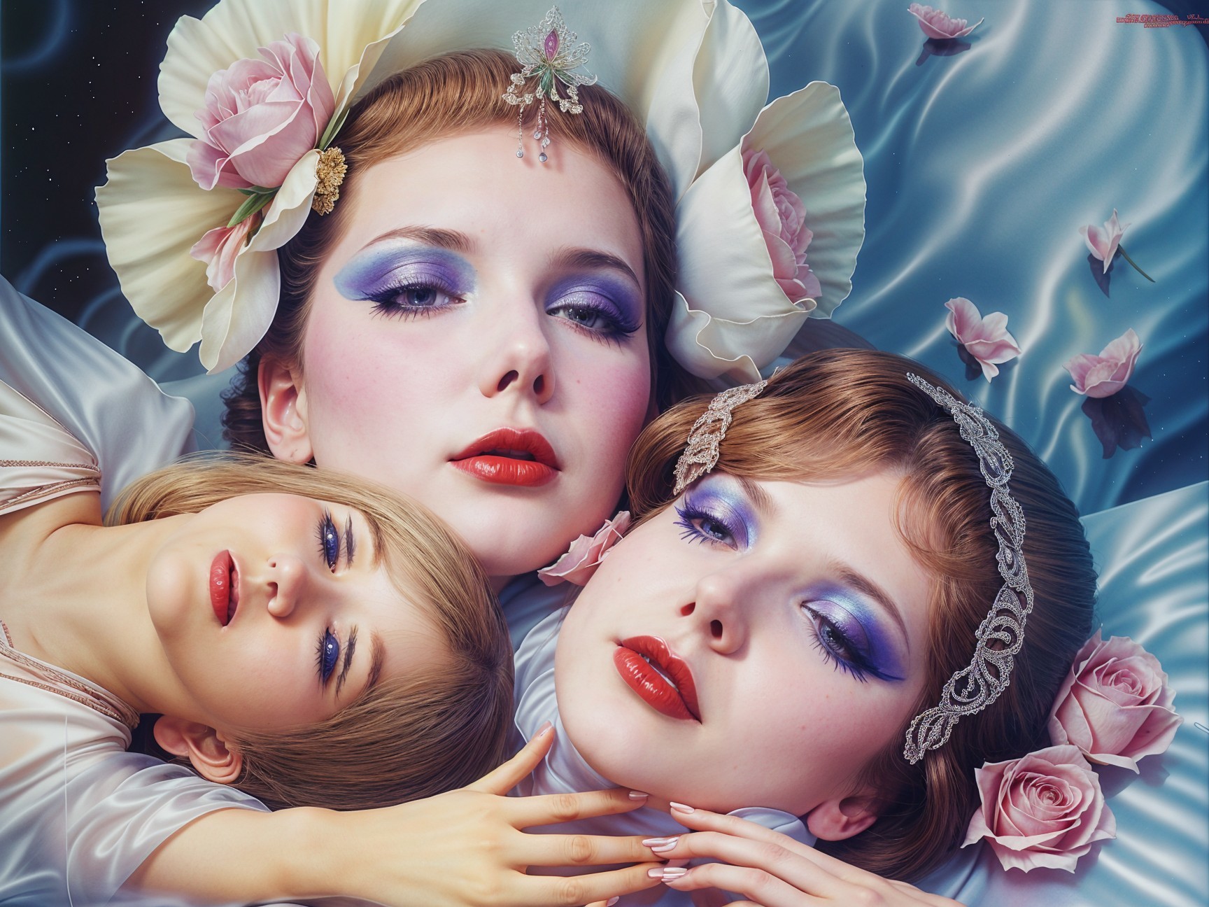 Ethereal Glamorous Figures in Dreamlike Atmosphere