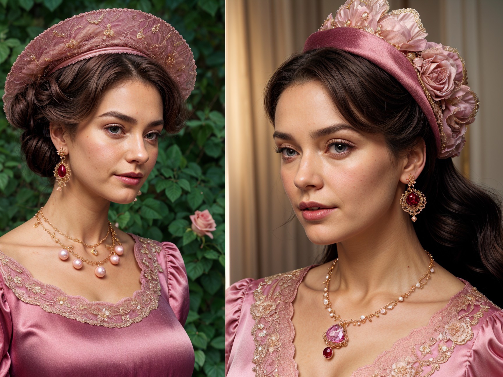 Elegant Portrait of a Young Woman in Soft Pink Attire