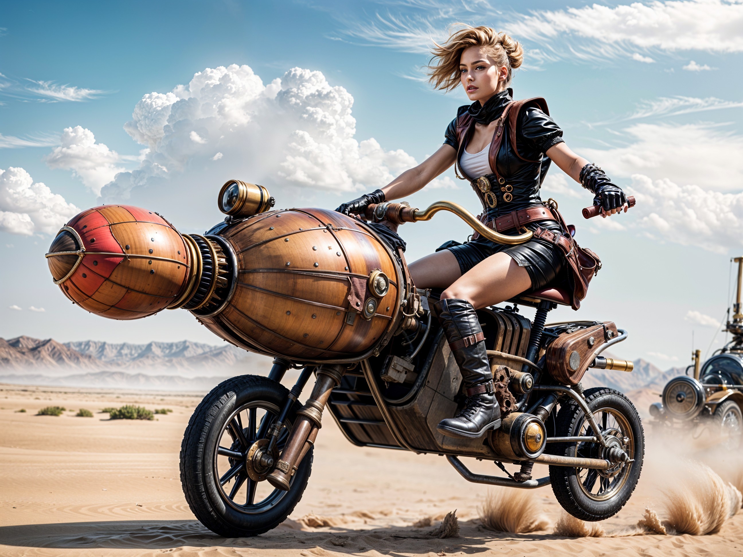 Steampunk Rider in a Desert Adventure