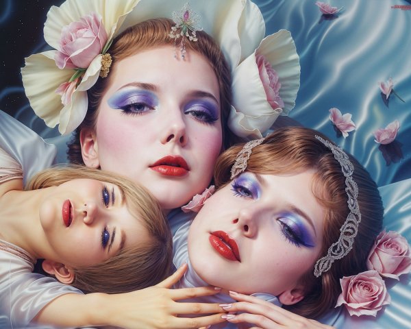 Ethereal Glamorous Figures in Dreamlike Atmosphere